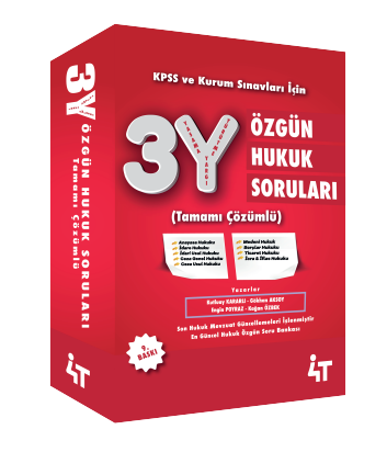 4T Yayınları KPSS A Grubu 3Y Özgün Hukuk Soruları 8. Baskı - Kutluay Kararlı 4T Yayınları