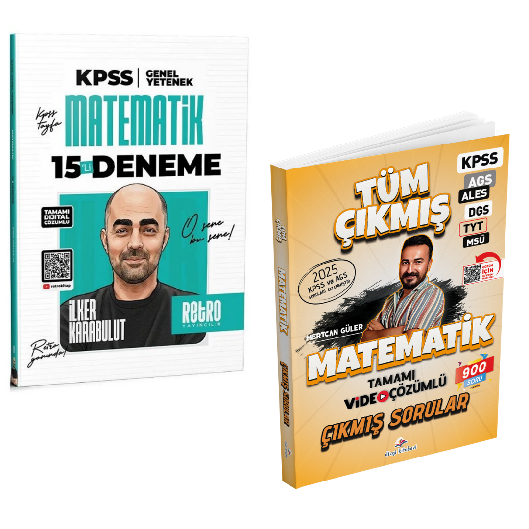 Dizgi Kitap 2026 Matematik Tüm Sınavlar Tamamı Video Çözümlü Çıkmış Sorular ve KPSS Matematik 15 Deneme Çözümlü Retro Yayıncılık Seti