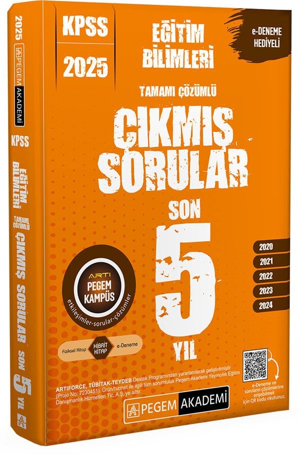 2025 KPSS Eğitim Bilimler Tamamı Çözümlü Çıkmış Sorular Son 5 Sınav Pegem Yayınları