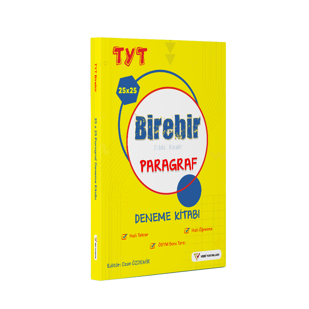 YKS TYT Birebir Etkisi Kesin 25x25 Paragraf Deneme Kitabı 2023 Veri Yayınları