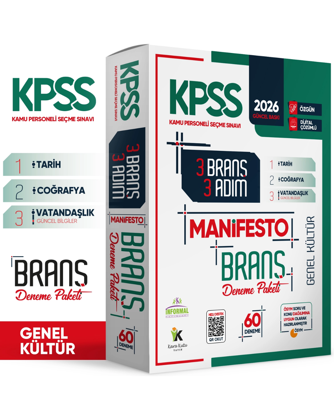 İnformal Yayınları 2026 KPSS Genel Kültür 3 Adım 3lü Manifesto Dijital Çözümlü Branş Deneme Seti