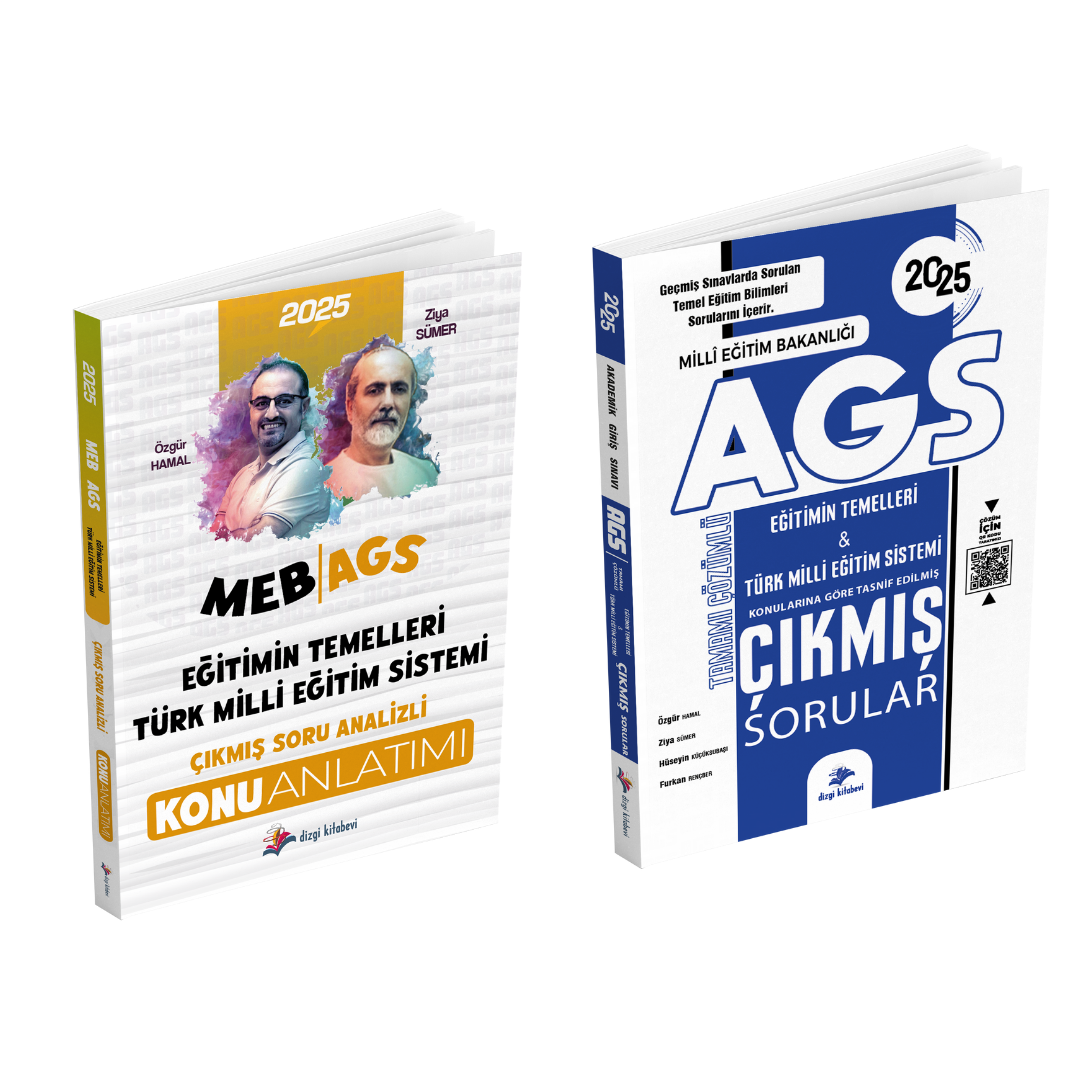 Dizgi Kitap 2025 MEB AGS Tamamı Video Çözümlü Eğitimin Temelleri Türk Milli Eğitim Sistemi Konu Anlatımı ve Çıkmış Sorular Seti