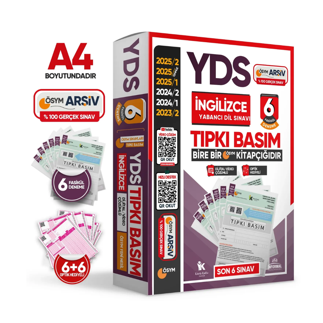 2026 YDS İngilizce ÖSYM Tıpkı Basım Çıkmış Soru 6lı Deneme Paketi Video/PDF Çözümlü Türkiye Geneli İnformal Yayınları
