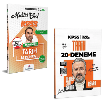 Dizgi Kitap 2026 KPSS Tarih Tamamı Çözümlü 14 Deneme ve KPSS Tarih 20 Deneme Retro Yayıncılık Seti