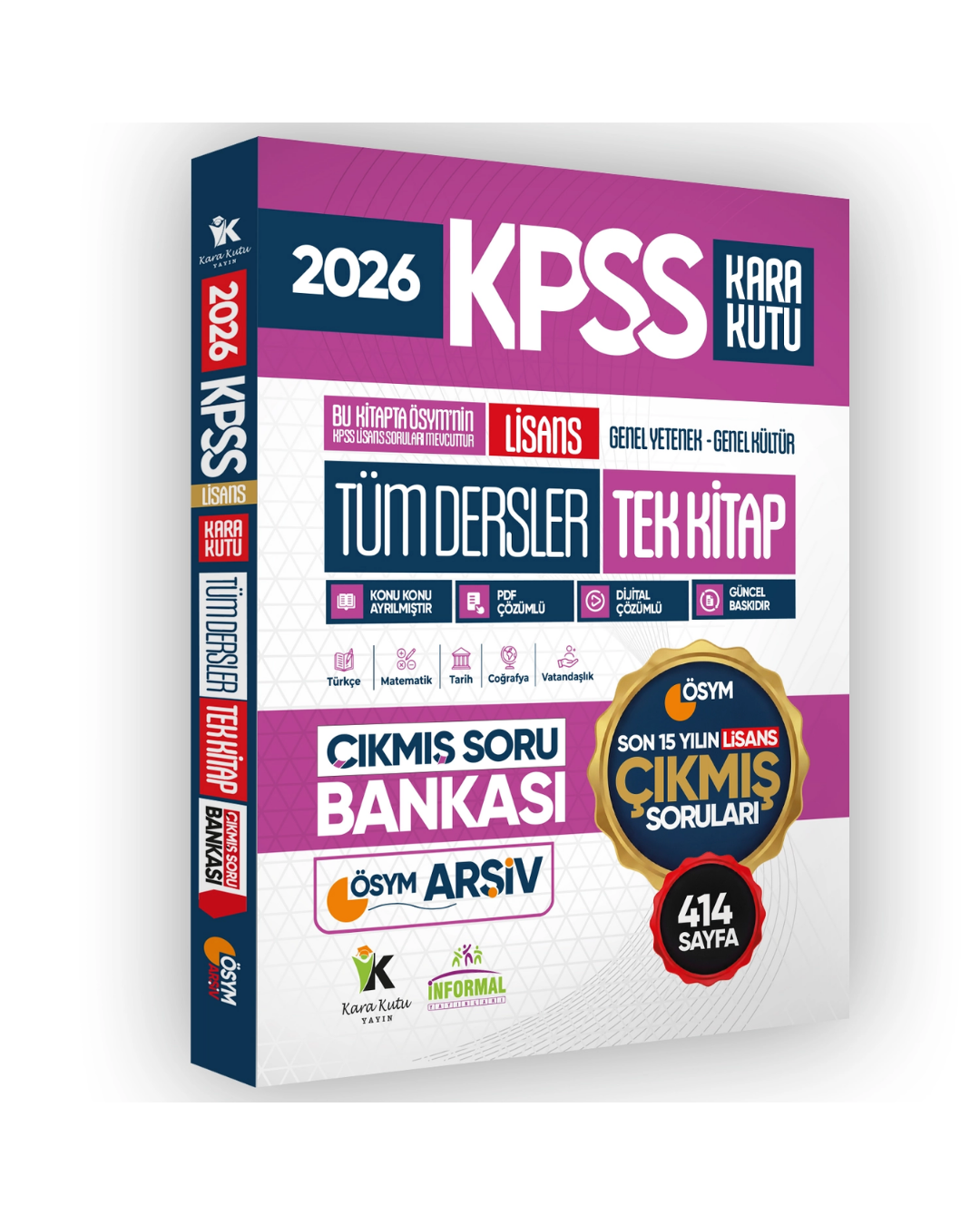 2026 FULL LİSANS KPSS ÖSYM Tüm Dersler Tek Kitap Soru Bankası Son 15 Yıl Çözümlü (Sadece Lisans) İnformal Yayınları