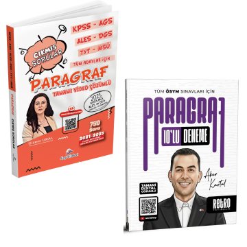 Dizgi Kitap KPSS AGS ALES DGS TYT MSÜ Tüm Adaylar İçin Tamamı Video Çözümlü Paragraf Çıkmış Sorular ve Tüm ÖSYM Sınavları İçin Paragraf 10 lu Deneme Retro Yayınları Seti