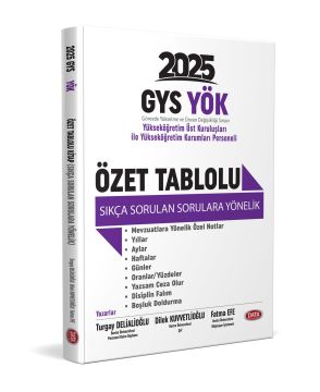 Data Yayınları 2025 GYS YÖK Üst Kuruluşları İle YÖK Personeli Özet Tablolu Sıkça Sorulan Sorulara Yönelik