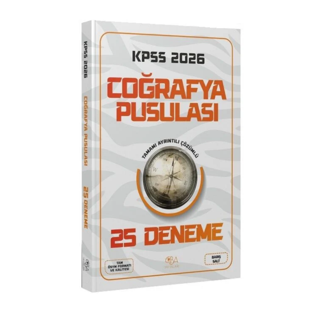 2026 KPSS Coğrafya Pusulası 25 Deneme Çözümlü - Barış Salt CBA Yayınları