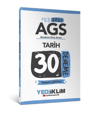 2025 MEB AGS Tarih Tamamı Çözümlü 30 Deneme Yediiklim Yayınları