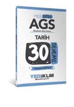 2025 MEB AGS Tarih Tamamı Çözümlü 30 Deneme Yediiklim Yayınları