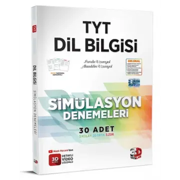 3D Yayınları TYT Dil Bilgisi Simülasyon Denemeleri Detaylı Video Çözümlü