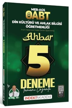 İndeks Akademi Yayıncılık ÖABT MEB-AGS Din Kültürü ve Ahlak Bilgisi Ahbar 5 Deneme Çözümlü - Hanifi İnce - İADESİZ