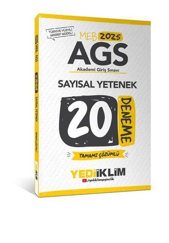 2025 MEB AGS Sayısal Yetenek Tamamı Çözümlü 20 Deneme Yediiklim Yayınları