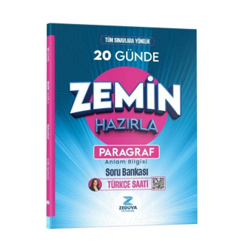 YKS TYT KPSS Türkçe Saati Paragraf Anlam Bilgisi 20 Günde Zemin Hazırla Soru Bankası - Öznur Saat Yıldırım Zeduva Yayınları