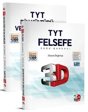 3D Yayınları TYT Felsefe ve Din Kültürü ve Ahlak Bilgisi Soru Bankası