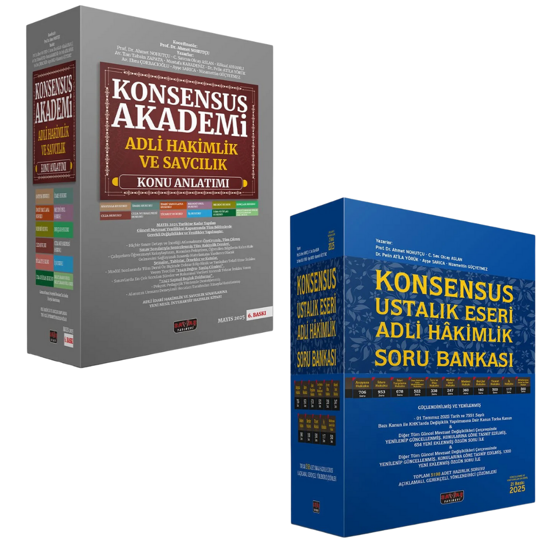 Konsensus Akademi Adli Hakimlik ve Savcılık Konu Anlatımı ve Soru Bankası Seti Savaş Yayınları