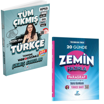 Dizgi Kitap 2026 Türkçe Tüm Sınavlar Tamamı Video Çözümlü Çıkmış Sorular ve YKS TYT KPSS Türkçe Paragraf Anlam Bilgisi Soru Bankası Zeduva Yayınları Seti