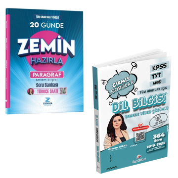 Dizgi Kitap KPSS TYT MSÜ Tamamı Video Çözümlü Dil Bilgisi Çıkmış Sorular ve YKS TYT KPSS Türkçe Paragraf Anlam Bilgisi Soru Bankası Zeduva Yayınları Seti