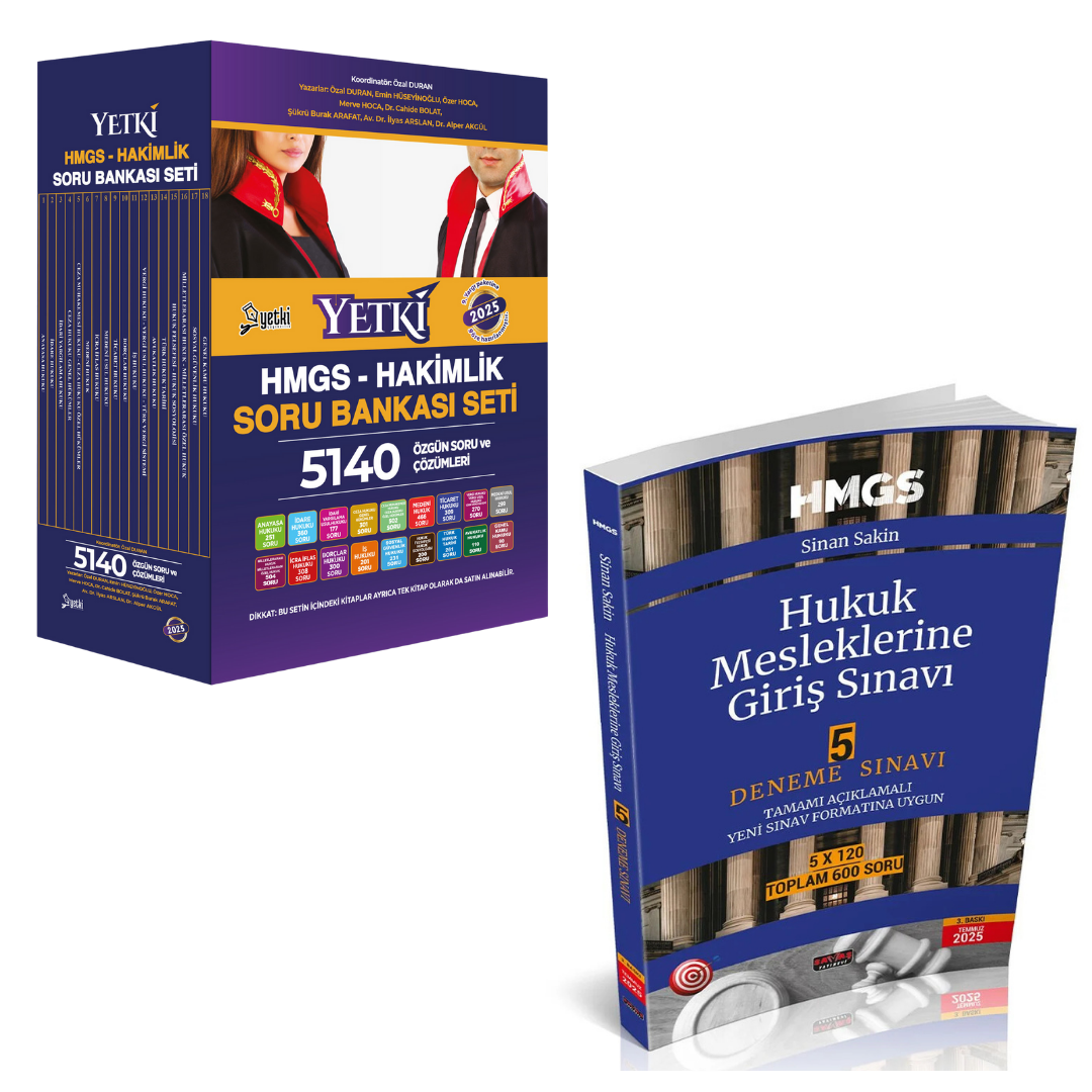 Yetki Yayınları HMGS Hukuk Mesleklerine Giriş Sınavı Soru Bankası ve Savaş Yayınları 5 Deneme Seti