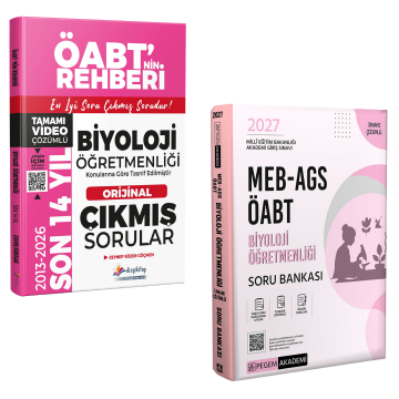 Dizgi Kitap 2027 MEB AGS ÖABT Biyoloji Öğretmenliği Son 14 Yıl Çıkmış Sorular ve Pegem Yayınları Soru Bankası Seti