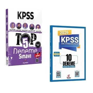 Dizgi Kitap 2026 KPSS TOP 5 Tamamı Çözümlü 5 Deneme Sınavı Tekrar Akademi 10 Deneme Çözümlü Seti