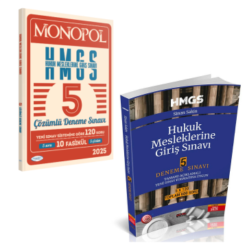 Monopol Yayınları HMGS Hukuk Mesleklerine Giriş Sınavı Tamamı Çözümlü 5 Deneme Sınavı ve Savaş Yayınları 5 Deneme Sınavı Seti