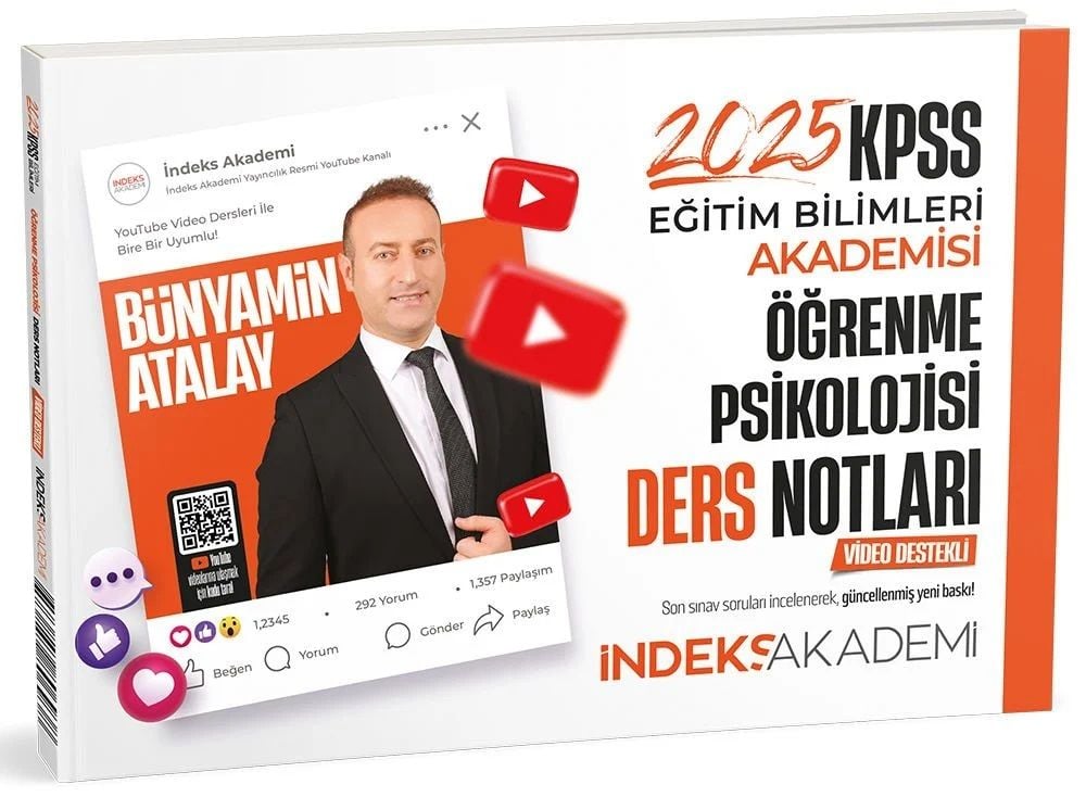 2025 KPSS Eğitim Bilimleri Öğrenme Psikolojisi Video Ders Notları Bünyamin Atalay İndeks Akademi Yayıncılık