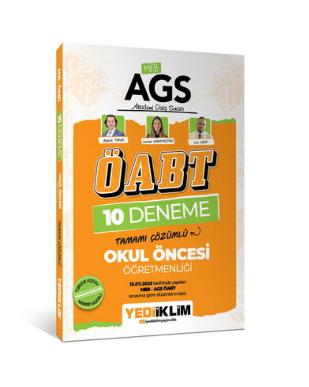 AGS ÖABT Okul Öncesi Öğretmenliği Tamamı Çözümlü 10 Deneme Sınavı Yediiklim Yayınları