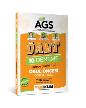 AGS ÖABT Okul Öncesi Öğretmenliği Tamamı Çözümlü 10 Deneme Sınavı Yediiklim Yayınları