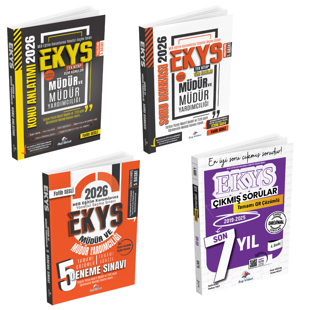 Dizgi Kitap 2026 MEB EKYS Müdür ve Müdür Yardımcılığı Konu Anlatımı, Soru Bankası, Deneme ve Tamamı Qr Çözümlü Çıkmış Sorular Seti﻿ Fatih Sesli 5. Baskı
