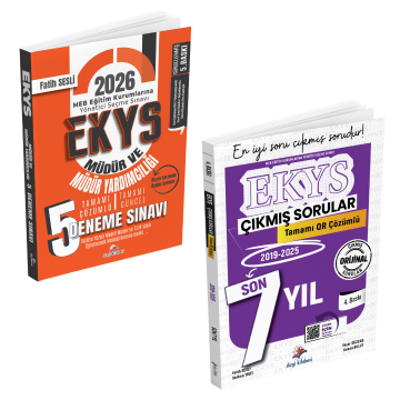 Dizgi Kitap 2026 MEB EKYS Müdür ve Müdür Yardımcılığı 5 Deneme ve Son 7 Yıl Tamamı Qr Çözümlü Çıkmış Sorular Seti Fatih Sesli 5. Baskı