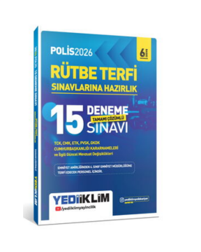 Yediiklim Yayınları 2026 Polis Rütbe Terfi Sınavlarına Hazırlık Tamamı Çözümlü 15 Deneme Sınavı