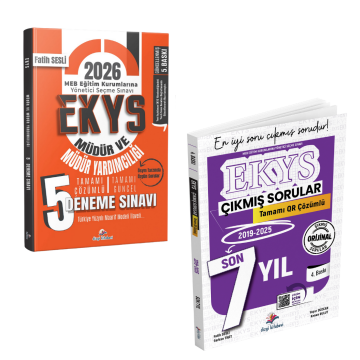 Dizgi Kitap 2026 MEB EKYS Müdür ve Müdür Yardımcılığı 5 Deneme ve Son 7 Yıl Tamamı Qr Çözümlü Çıkmış Sorular Seti Fatih Sesli 5. Baskı