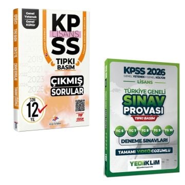 Dizgi Kitap 2026 KPSS Genel Yetenek Genel Kültür Son 12 Yıl Çıkmış Sorular ve Yediiklim Yayınları Türkiye Geneli Sınav Provası Tıpkı Basım 6-7-8-9-10 Deneme Sınavları Seti