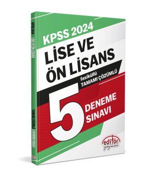Editör Yayınları 2024 KPSS Lise ve Ön Lisans Tamamı Çözümlü 5 Fasikül Deneme Sınavı
