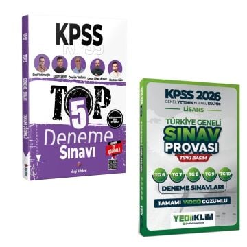 Dizgi Kitap 2026 KPSS TOP 5 Tamamı PDF Çözümlü 5 Deneme Sınavı ve Yediiklim Yayınları Türkiye Geneli Sınav Provası Tıpkı Basım 6-7-8-9-10 Deneme Sınavları Seti