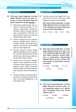 Dizgi Kitap 2025 Humes HMGS Sosyal Güvenlik Hukuku Tamamı Çözümlü Orijinal Çıkmış Sorular