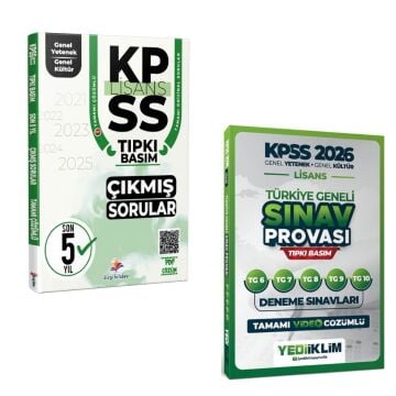 Dizgi Kitap 2026 KPSS Genel Yetenek Genel Kültür Son 5 Yıl Çıkmış Sorular ve Yediiklim Yayınları Türkiye Geneli Sınav Provası Tıpkı Basım 6-7-8-9-10 Deneme Sınavları Seti