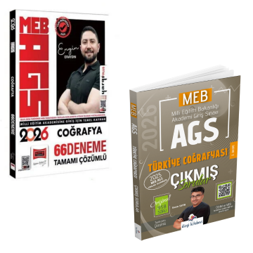 Dizgi Kitap 2026 MEB AGS Tamamı Video Çözümlü Türkiye Coğrafyası Çıkmış Sorular ve MEB AGS Coğrafya 66 Deneme Yargı Yayınları Seti