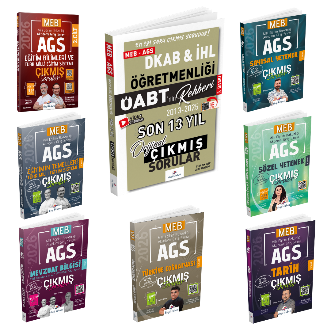 Dizgi Kitap 2026 Meb Ags Çıkmış Sorular & Öabt DKAB İHL Çıkmış Sorular Seti - Konu Tasnifli ve Tamamı Video Çözümlü