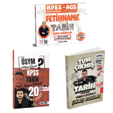 Dizgi Kitap 2026 KPSS AGS Tarih Tüm Sınavlar Çıkmış Sorular & ÖSYM Böyle Sorar KPSS Tarih 20 Deneme & KPSS AGS FETİHNAME Tarih Soru Bankası Bekir Çelik Seti