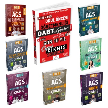 Dizgi Kitap 2026 Meb Ags Çıkmış Sorular & Öabt Okul Öncesi Öğretmenliği Çıkmış Sorular Seti - Konu Tasnifli ve Tamamı Video Çözümlü