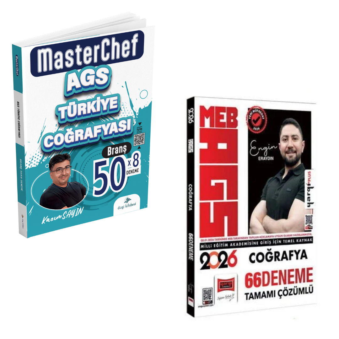 Dizgi Kitap 2026 MEB AGS Türkiye Coğrafyası 50 Branş Deneme & MEB AGS Coğrafya 66 Deneme Yargı Yayınları Seti