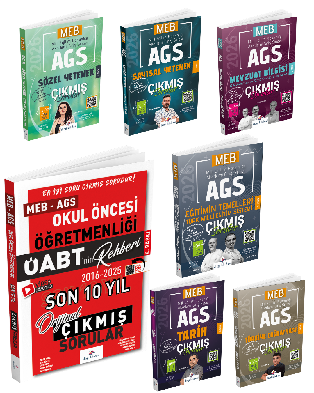 Dizgi Kitap 2026 Meb Ags Çıkmış Sorular & Öabt Okul Öncesi Öğretmenliği Çıkmış Sorular Seti - Konu Tasnifli ve Tamamı Video Çözümlü