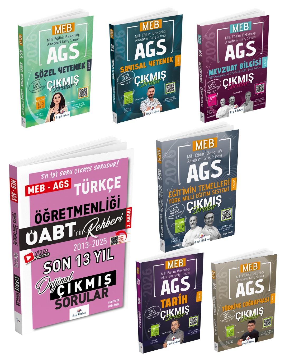 Dizgi Kitap 2026 Meb Ags Çıkmış Sorular & Öabt Türkçe Öğretmenliği Çıkmış Sorular Seti - Konu Tasnifli ve Tamamı Video Çözümlü