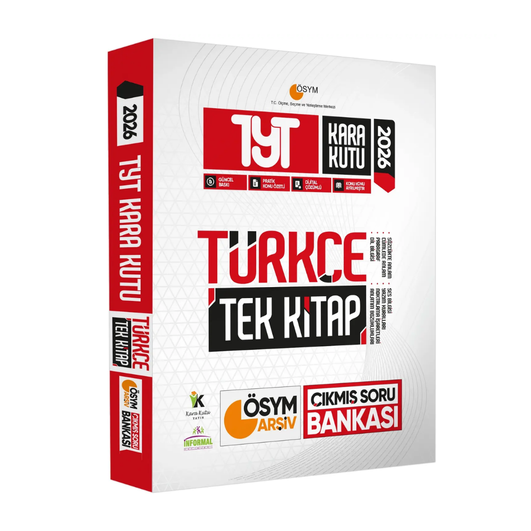 2026 TYT Türkçe Kara Kutu TEK KİTAP ÖSYM ARŞİV Çıkmış Soru Bankası Konu Özetli Dijital Çözümlü İnformal Yayınları