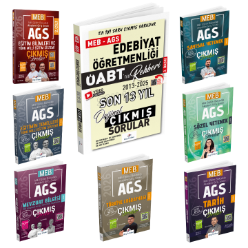 Dizgi Kitap 2026 Meb Ags Çıkmış Sorular & Öabt Türk Dili ve Edebiyatı Öğretmenliği Çıkmış Sorular Seti - Konu Tasnifli ve Tamamı Video Çözümlü