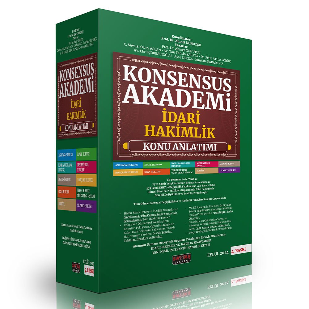 Konsensus Akademi İdari Hakimlik Konu Anlatımlı Set Eylül 2024 Savaş Yayınları