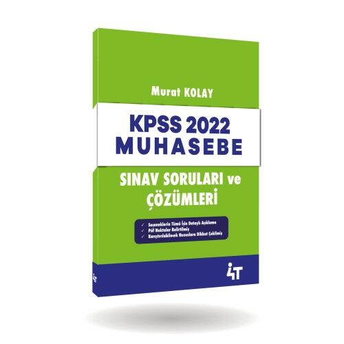 4T Yayınları KPSS A Grubu Muhasebe 2022 Sınav Soruları Çözümlü - Murat Kolay 4T Yayınları