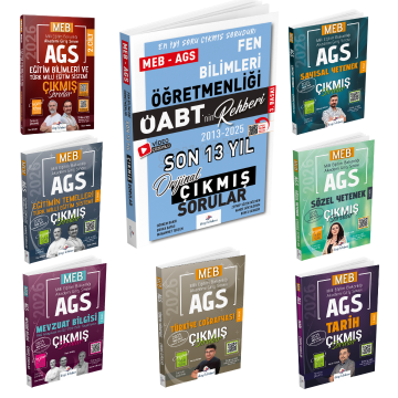 Dizgi Kitap 2026 MEB-AGS Çıkmış Sorular ve ÖABT Fen Bilimleri Öğretmenliği Çıkmış Sorular Seti - Konu Tasnifli ve Tamamı Video Çözümlü
